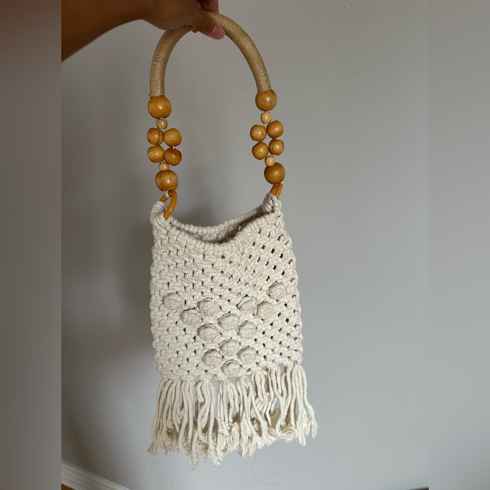 Handcrafted Cream Macramé Bag